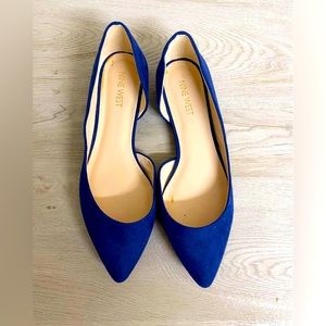 Nine West Women’s Blue Suede Ballet Flats